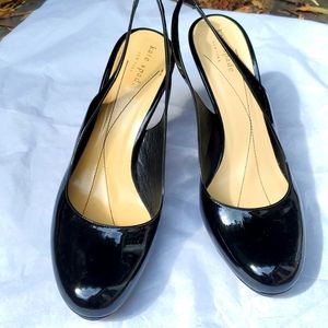 Kate Spade Black Patent Sling Back Heels